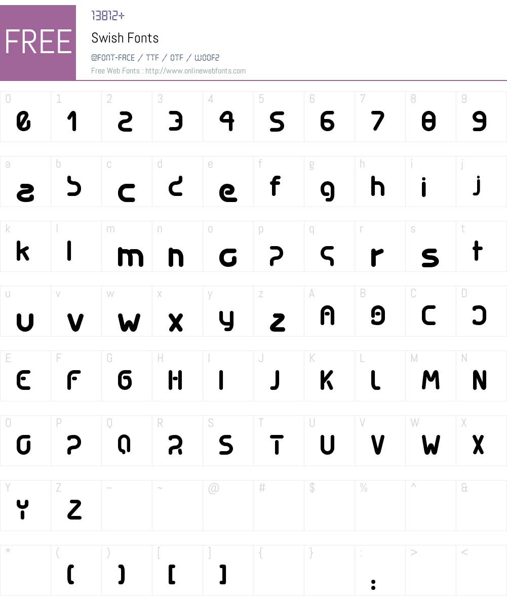 Swish Font Screenshots