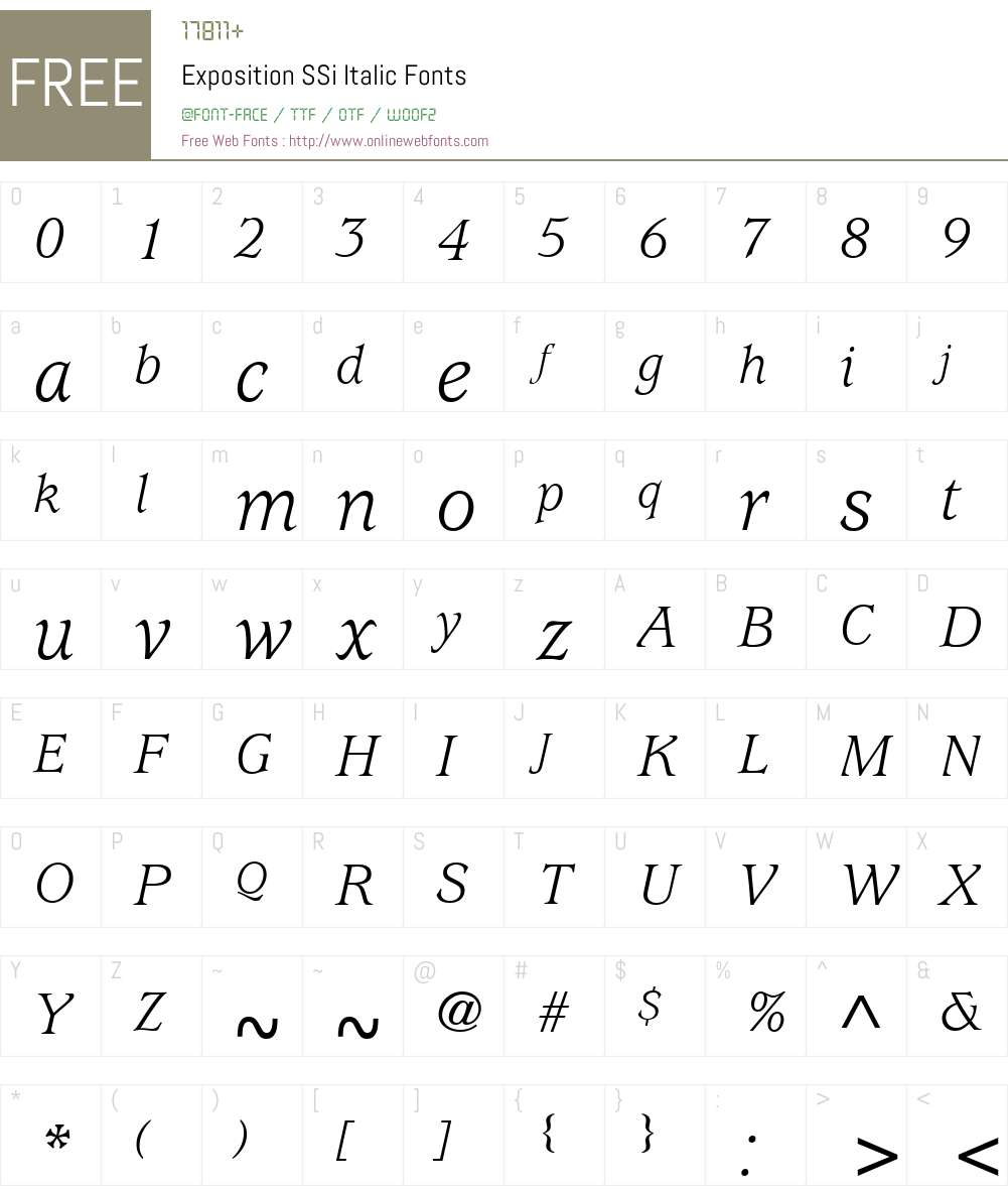 Exposition SSi Font Screenshots
