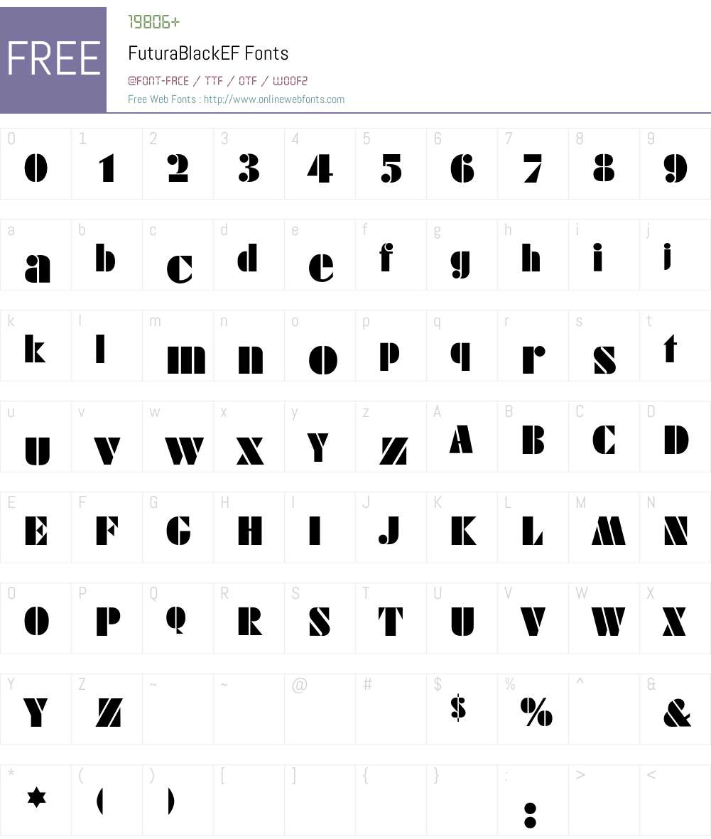 FuturaBlackEF Font Screenshots