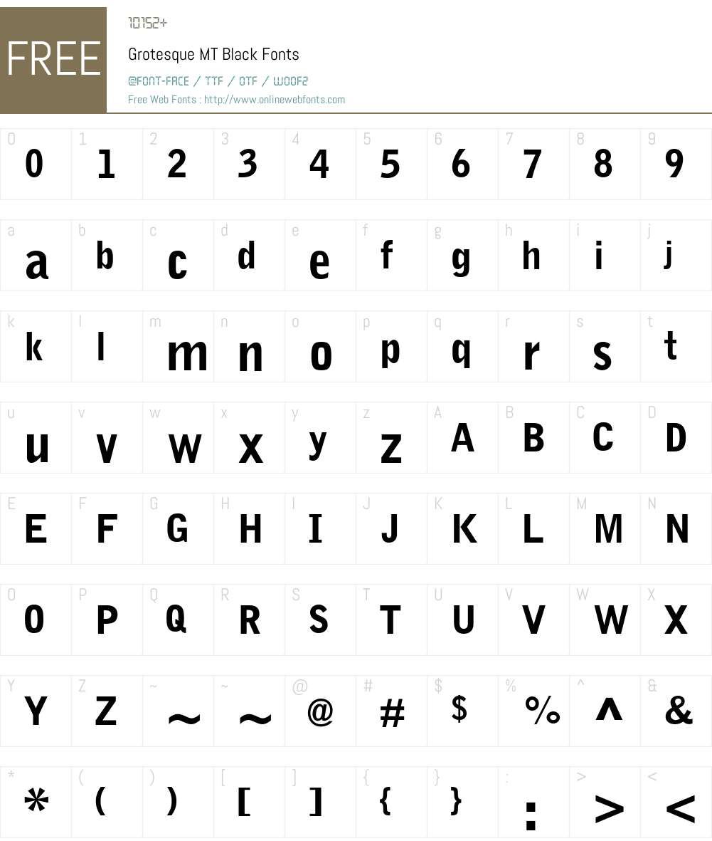 Grotesque MT Font Screenshots