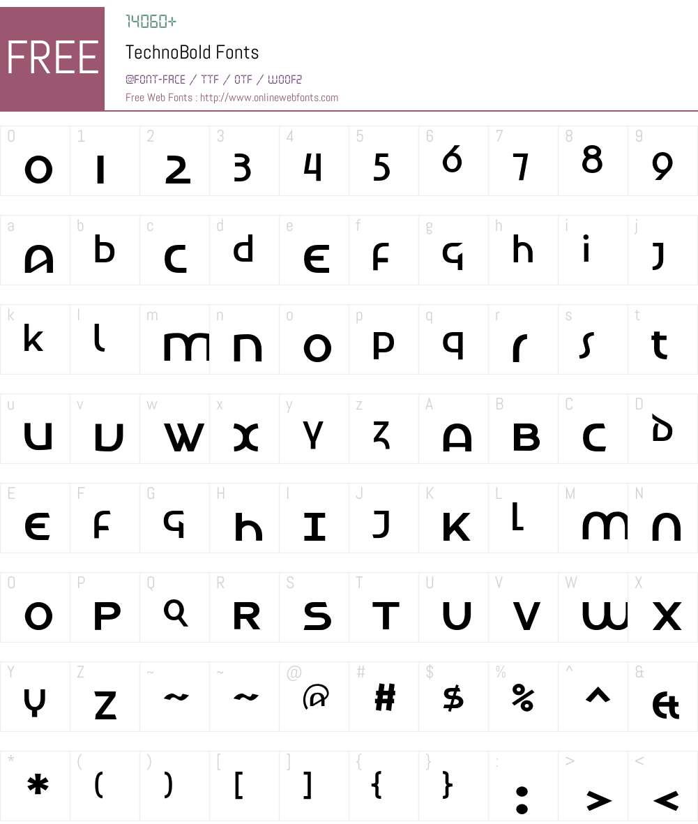 TechnoBold Font Screenshots