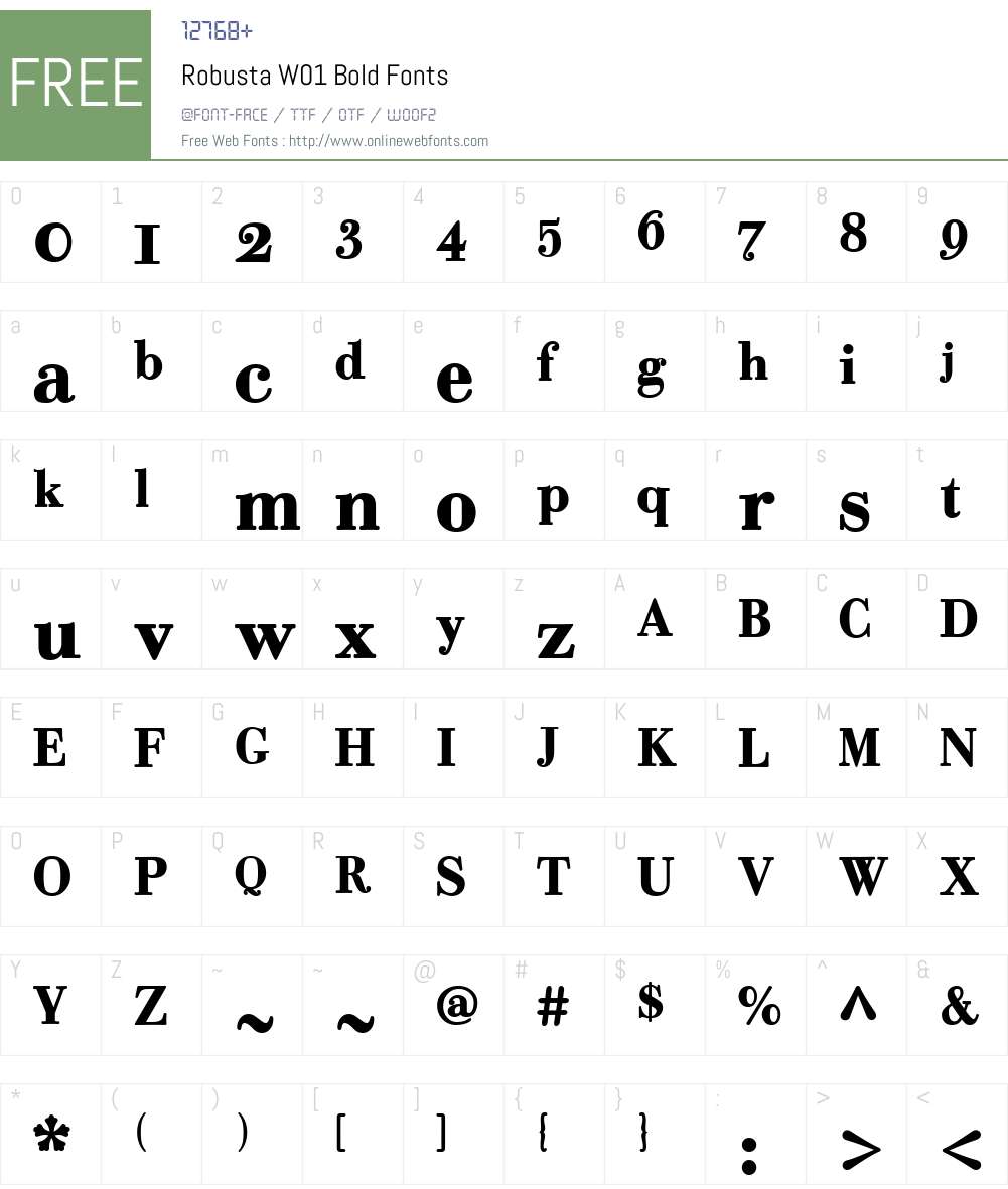 RobustaW01-Bold Font Screenshots