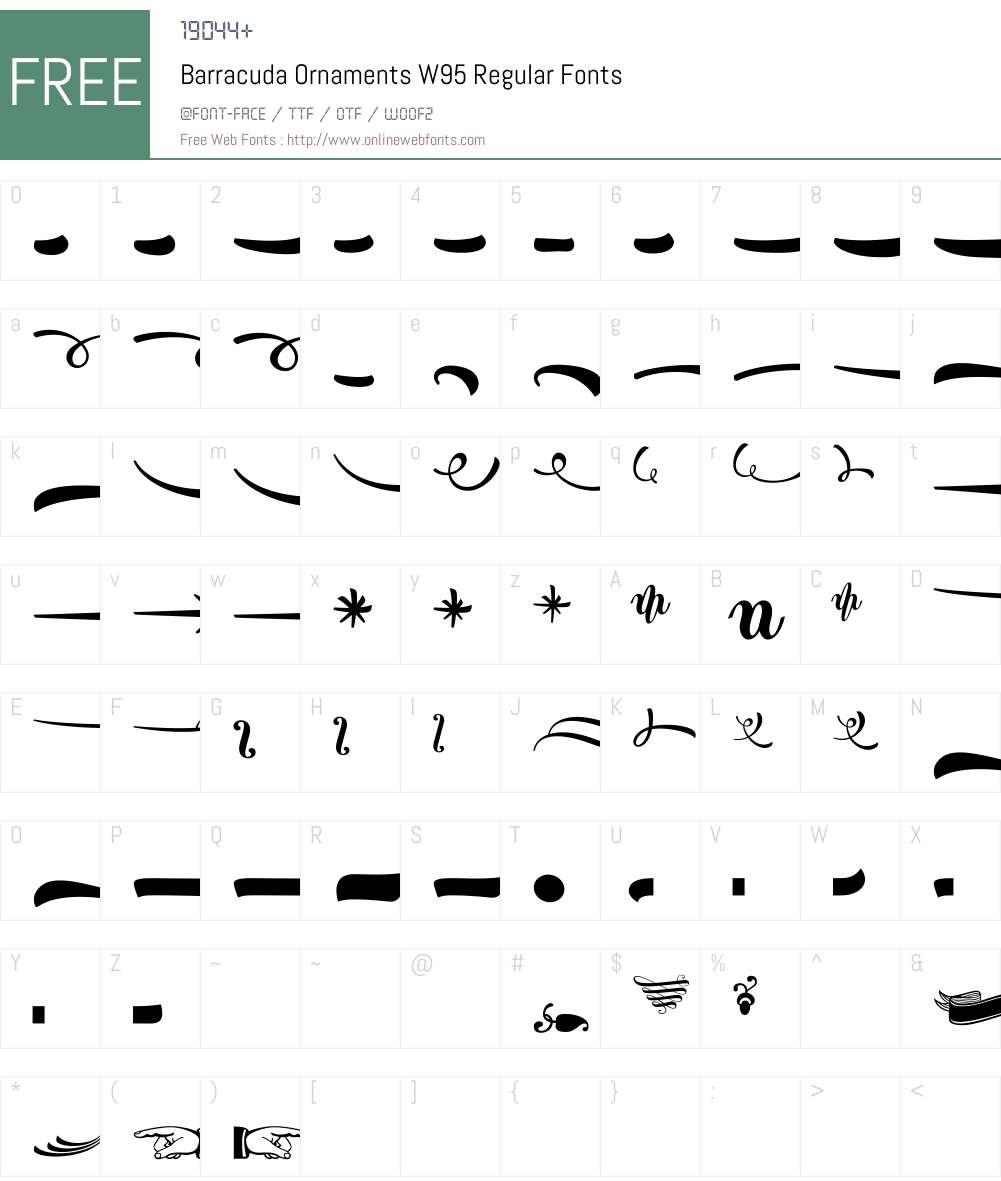 BarracudaOrnamentsW95-Rg Font Screenshots