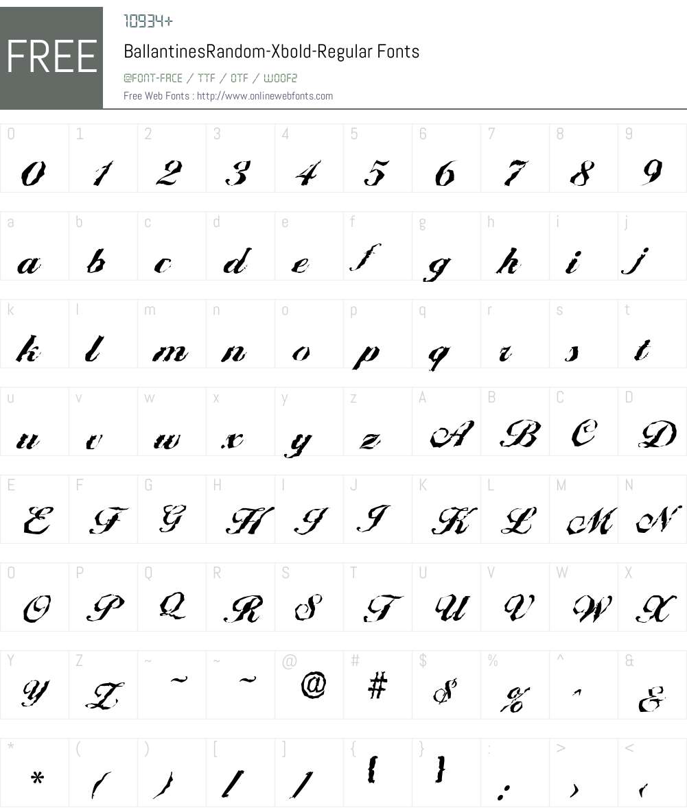 BallantinesRandom-Xbold Font Screenshots