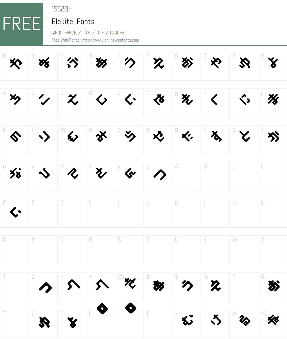 Elekitel Font Screenshots