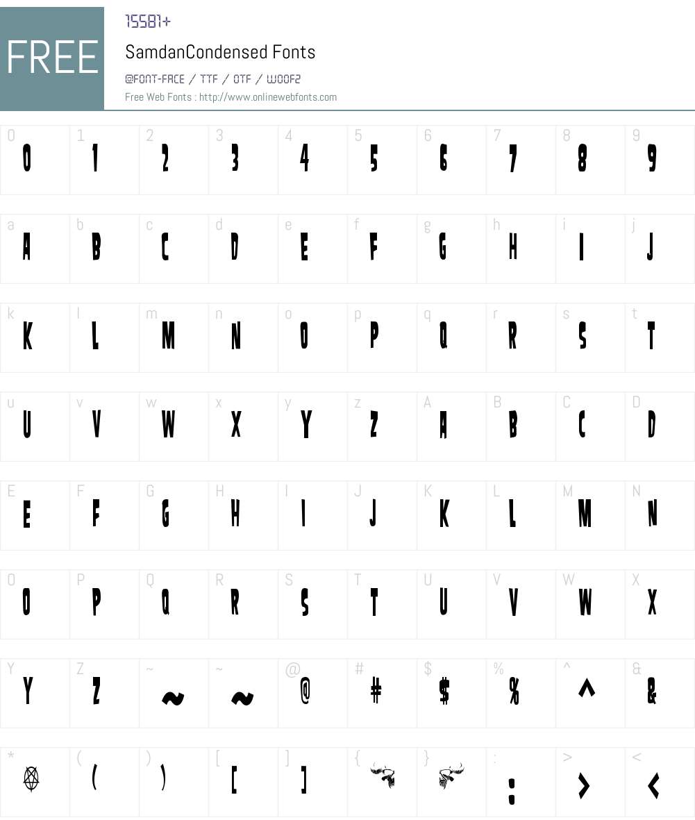 SamdanCondensed Font Screenshots