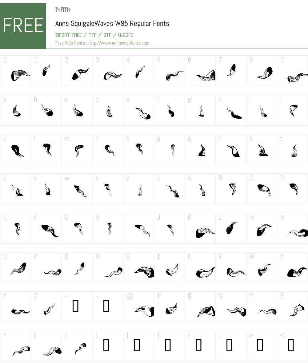 Anns SquiggleWaves Font Screenshots
