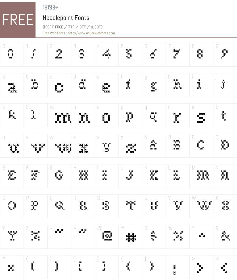 Needlepoint Font Screenshots