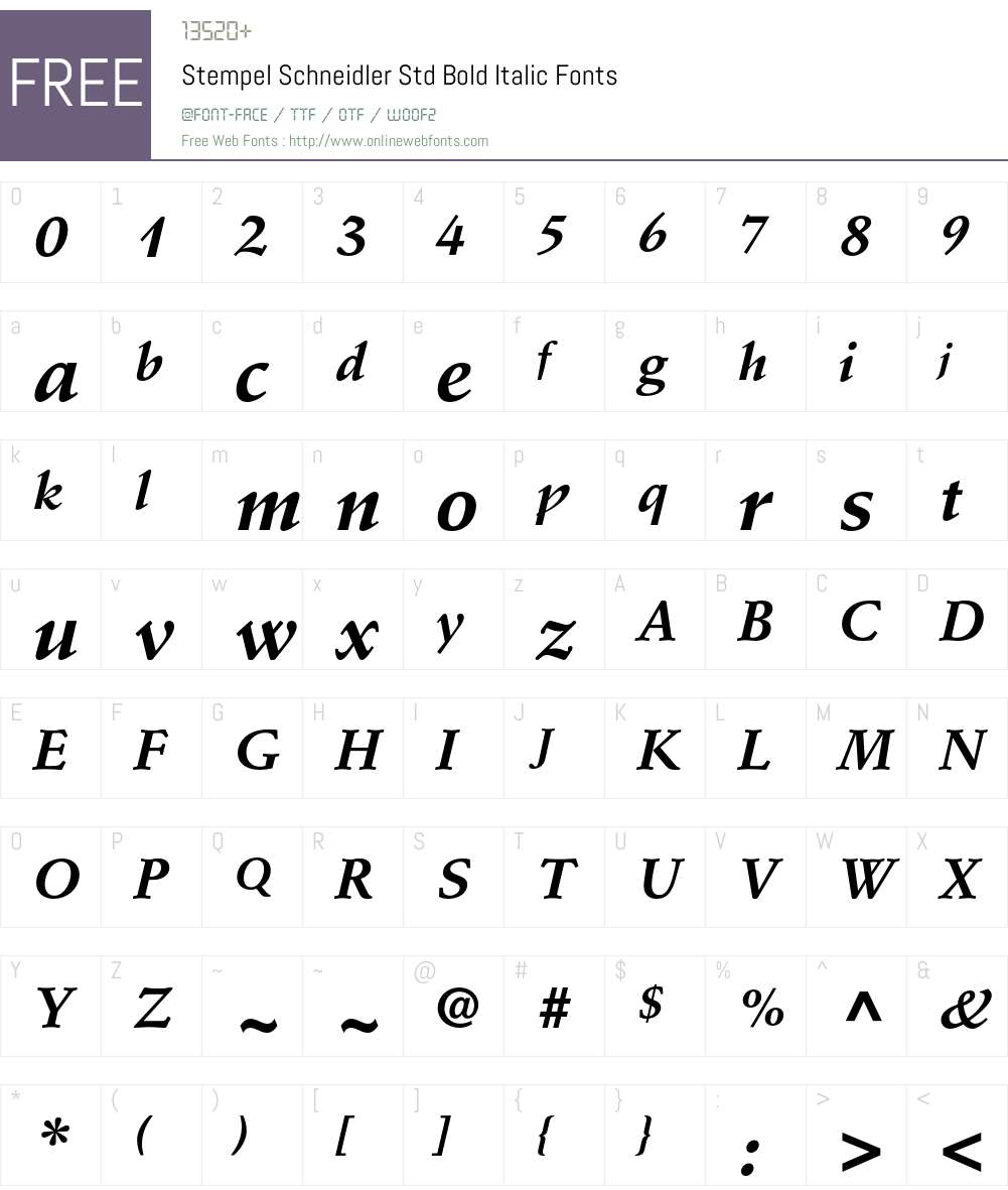 Stempel Schneidler Std Font Screenshots