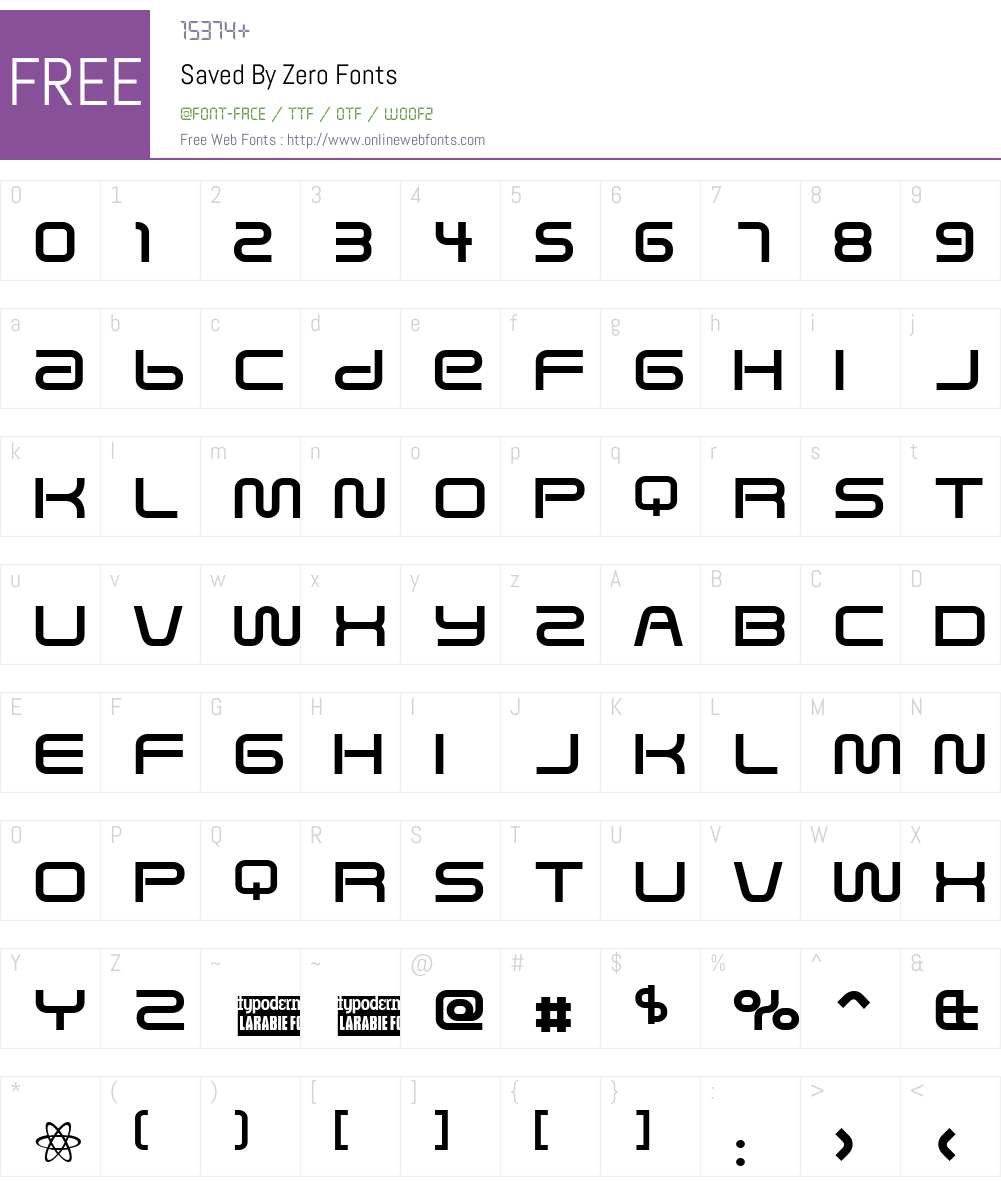Saved By Zero Font Screenshots
