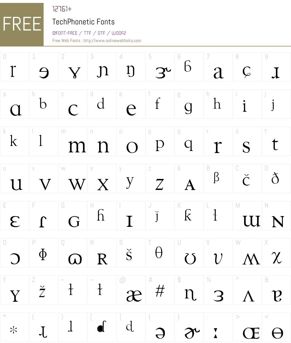TechPhonetic Font Screenshots