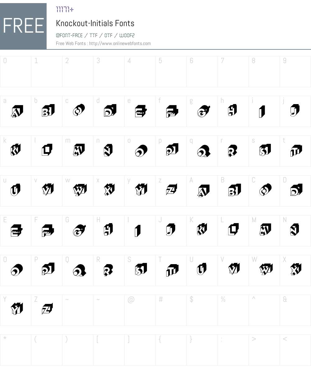 Knockout Font Screenshots