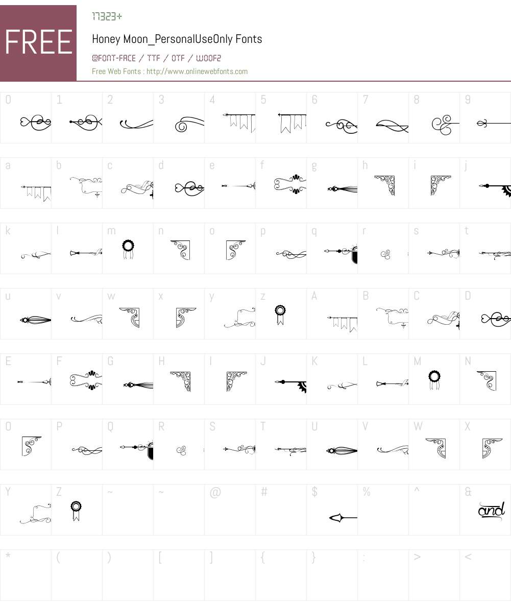 Honey Moon PersonalUseOnly 1 000 2020 Initial Release Fonts Free 