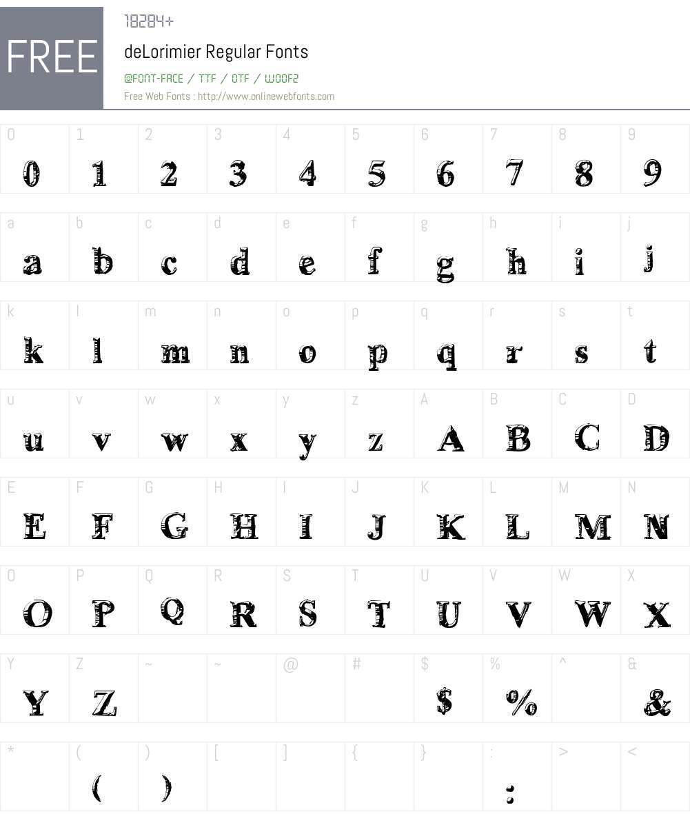 deLorimier Font Screenshots