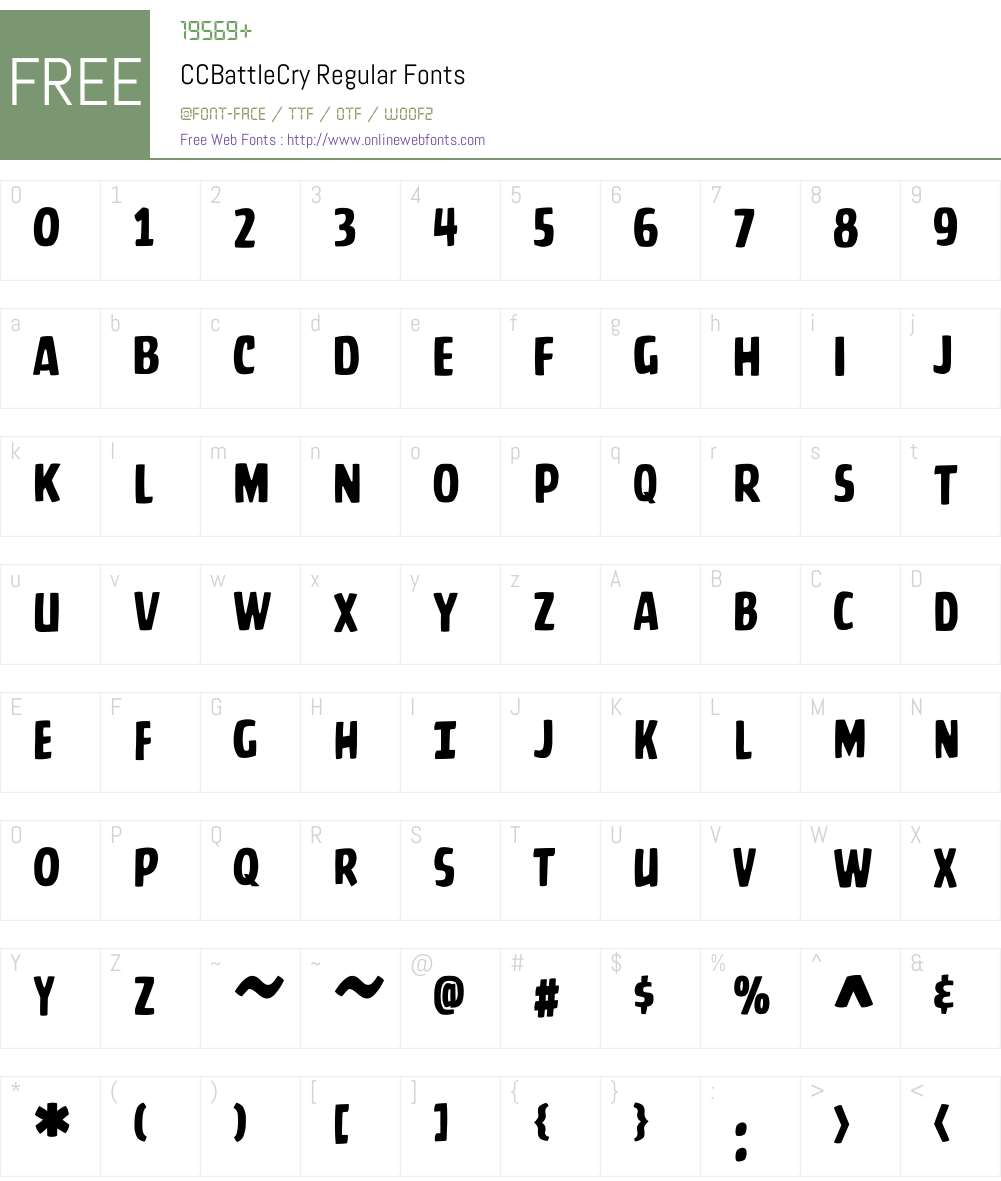 CCBattleCry-Regular Font Screenshots