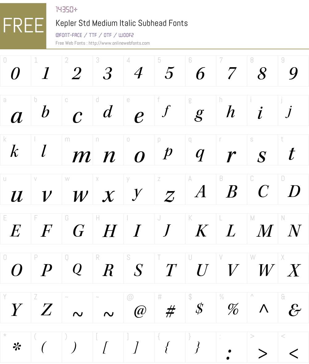 Kepler Std Font Screenshots