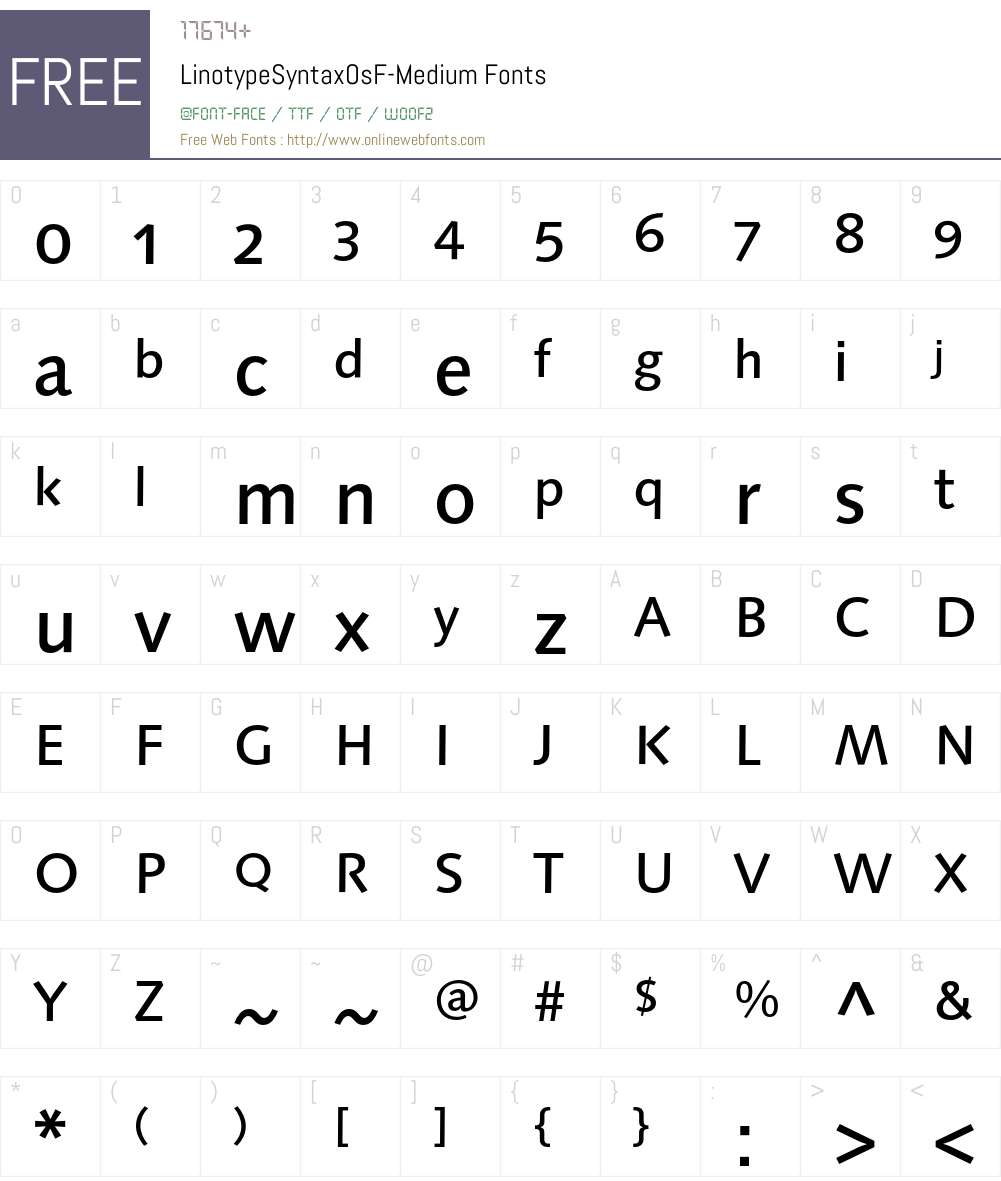 LinotypeSyntaxOsF Font Screenshots