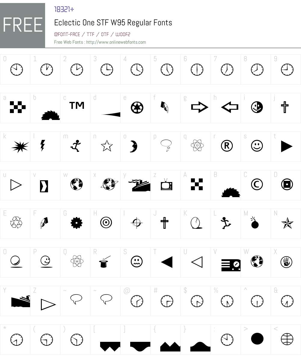EclecticOneSTFW95-Regular Font Screenshots