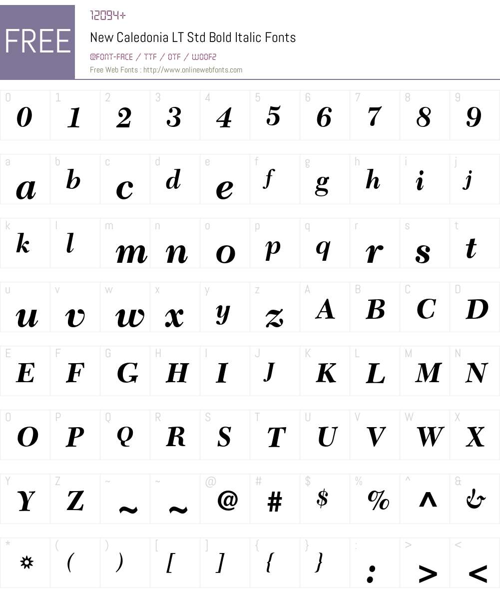 New Caledonia LT Std Font Screenshots