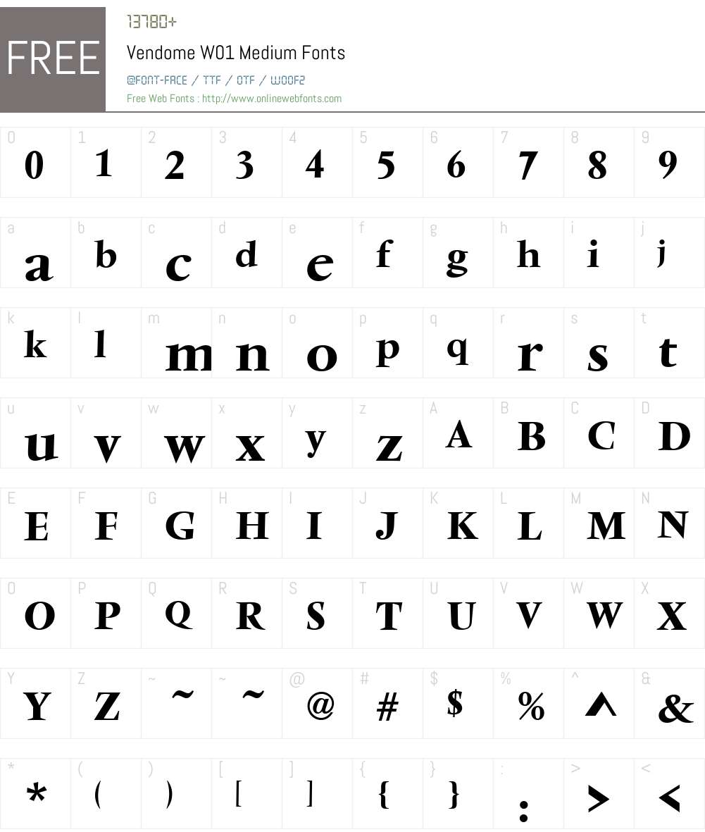 VendomeW01-Medium Font Screenshots