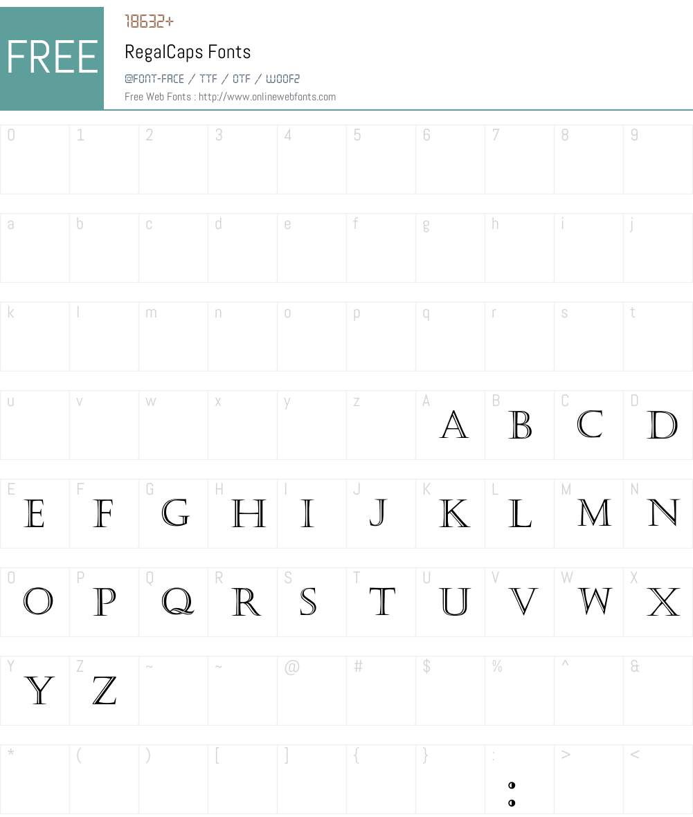 RegalCaps Font Screenshots