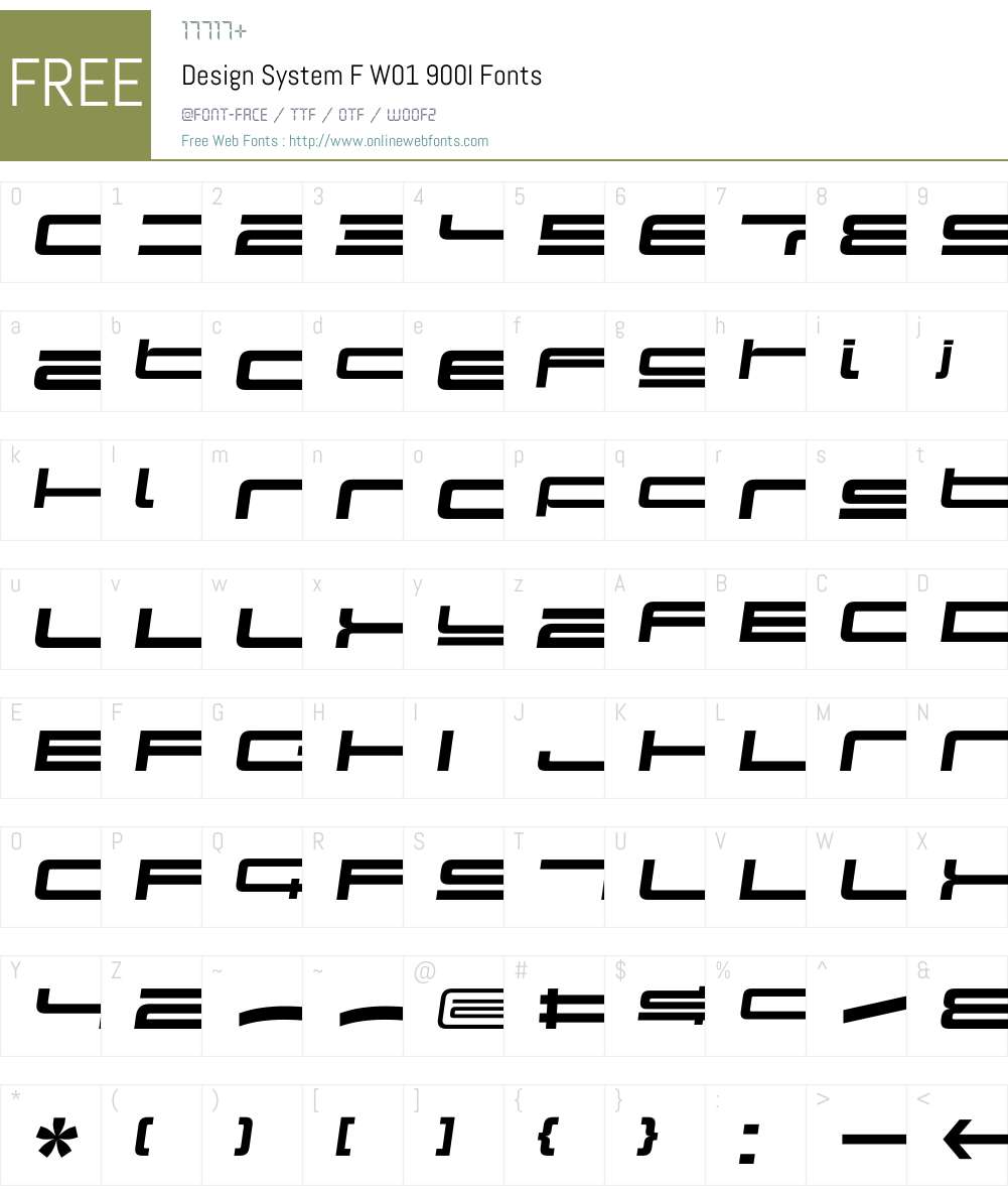 DesignSystemFW01-900I Font Screenshots