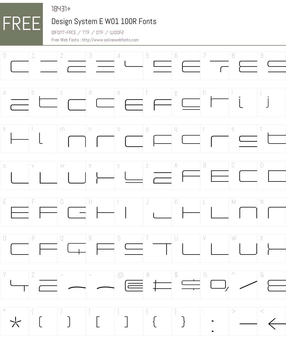 DesignSystemEW01-100R Font Screenshots