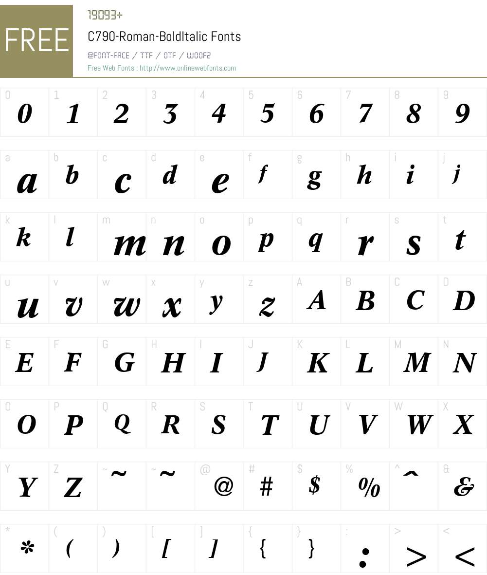 C790-Roman Font Screenshots