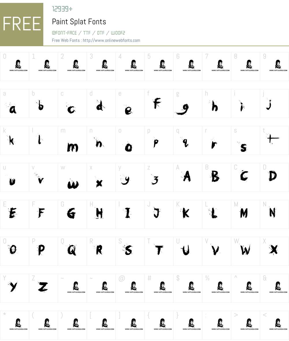 Paint Splat Font Screenshots
