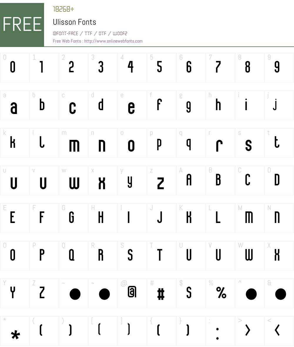 Ulisson Font Screenshots