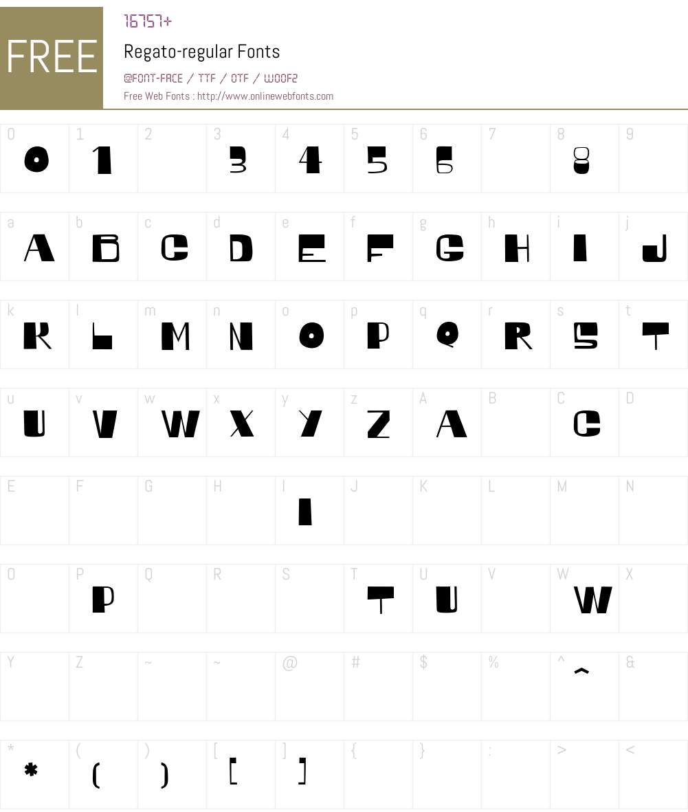 Regato-regular Font Screenshots