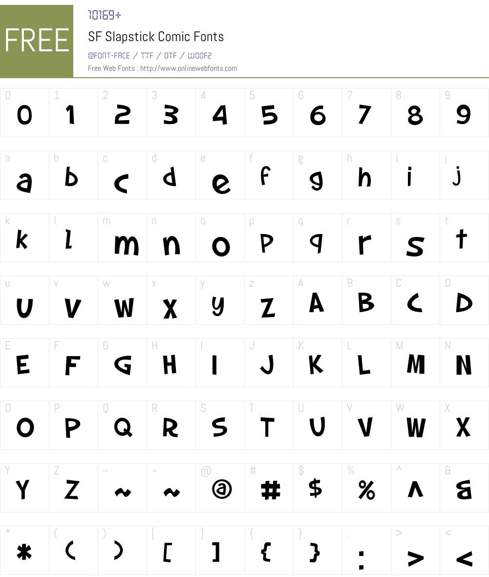 SF Slapstick Comic Font Screenshots