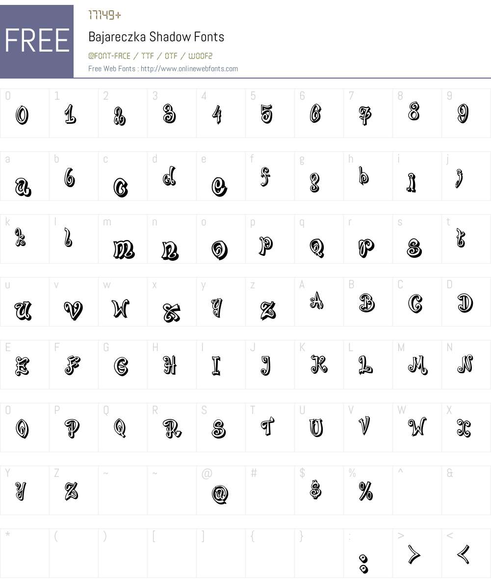 Bajareczka Shadow Font Screenshots