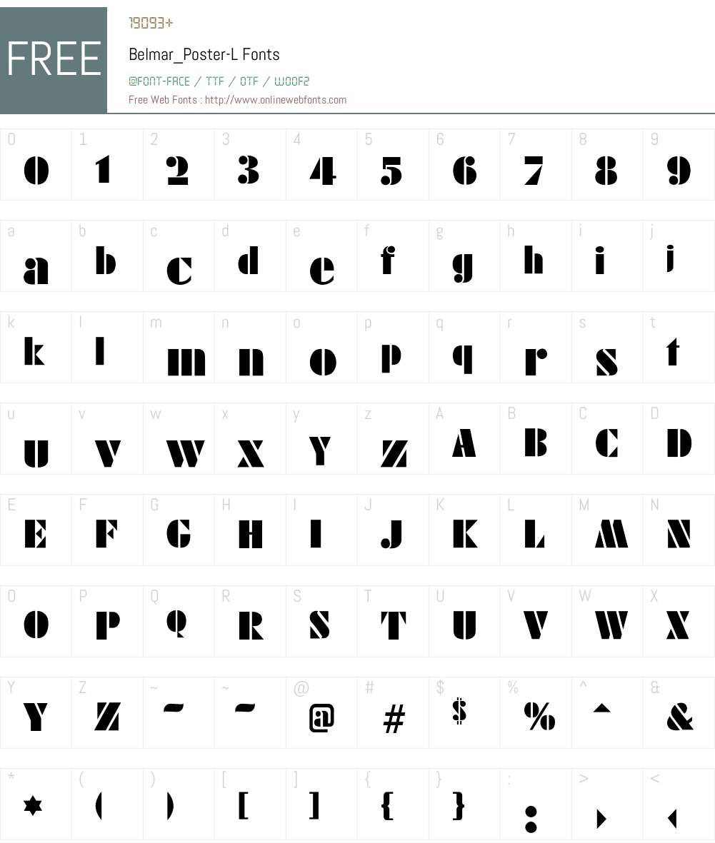 Belmar_Poster-L Font Screenshots
