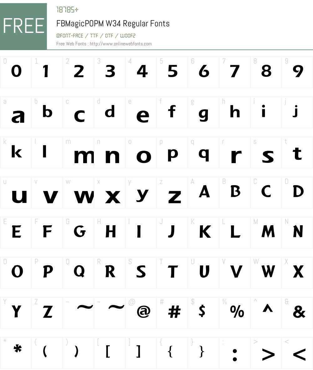 FBMagicPOPMW34-Regular Font Screenshots