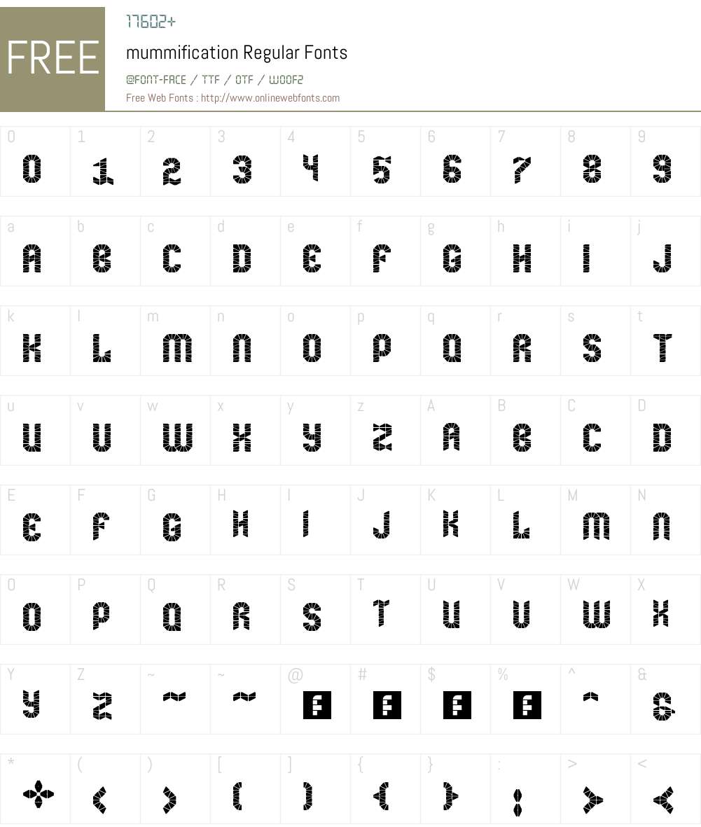 mummification Font Screenshots