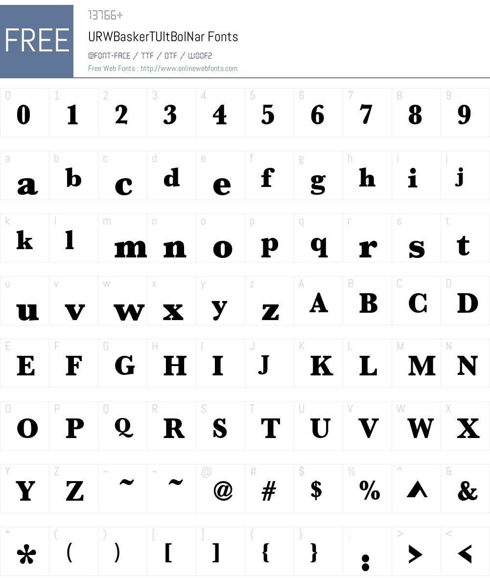 URWBaskerTUltBolNar Font Screenshots