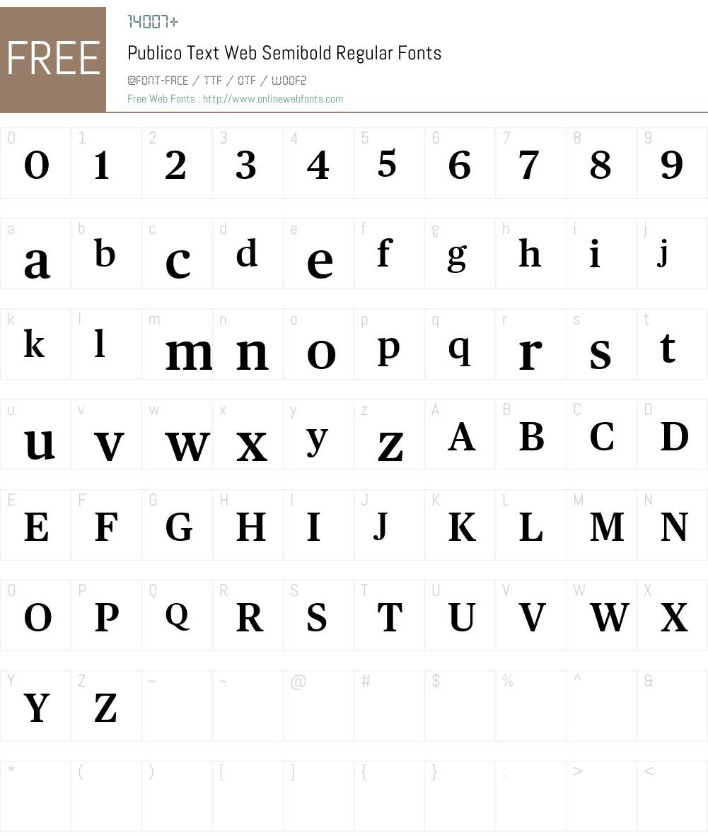 Publico Text Web Semibold Font Screenshots