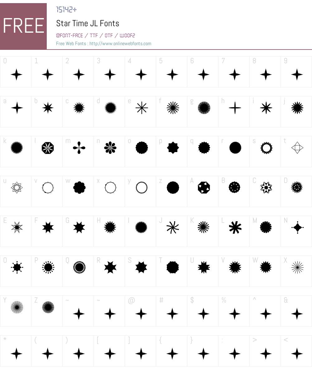 Star Time JL Font Screenshots
