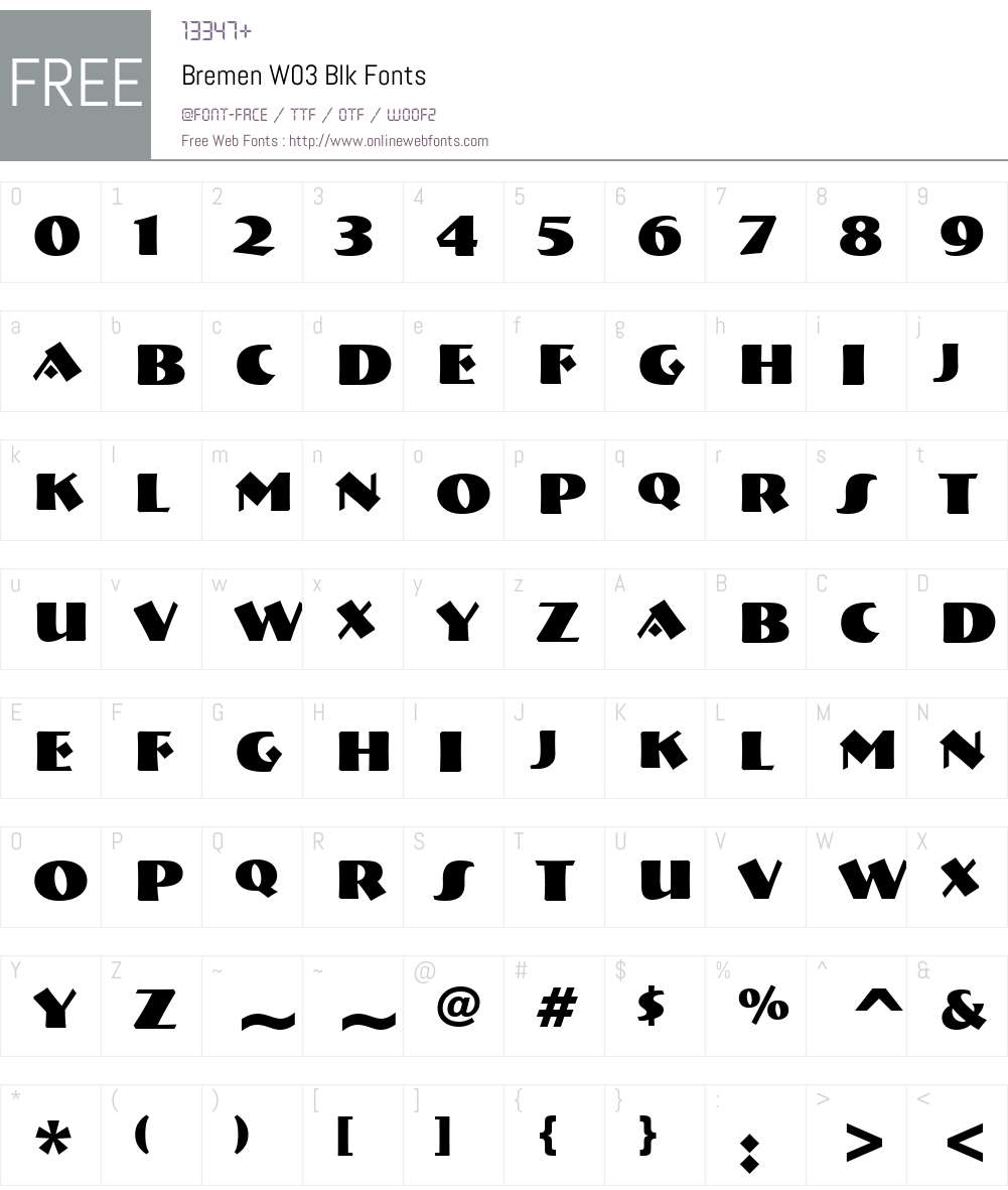 Bremen Font Screenshots