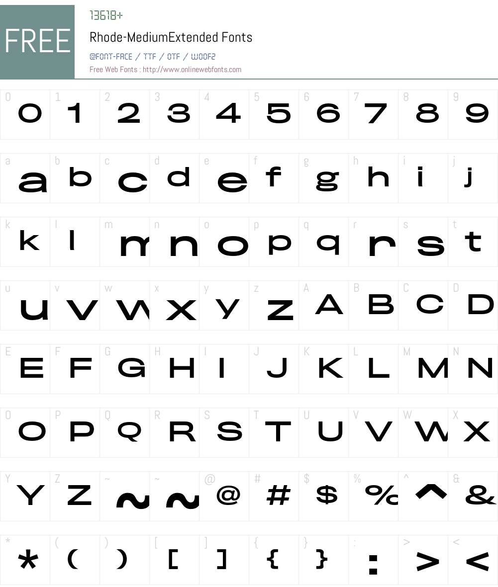 Rhode Font Screenshots