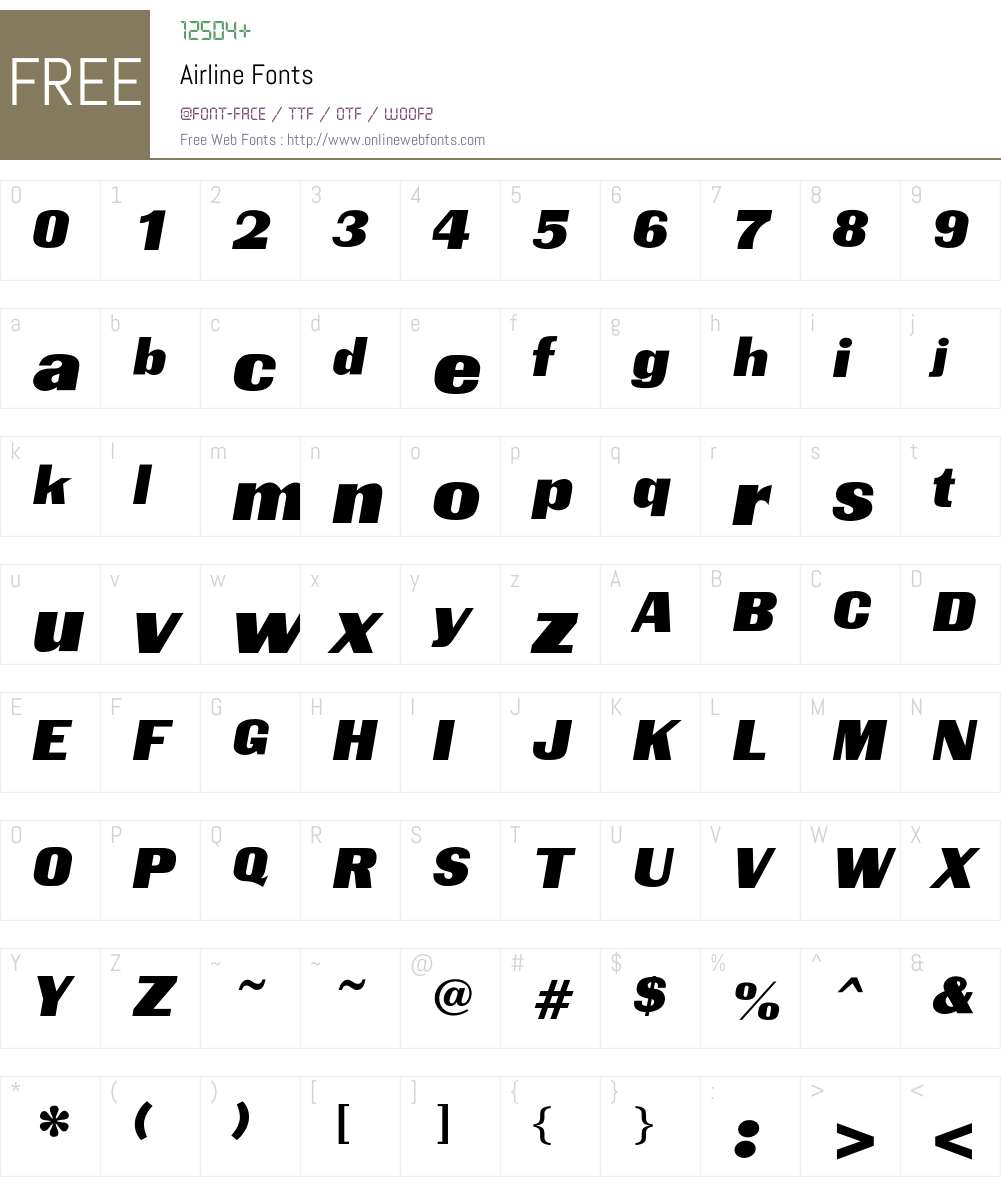 Airline Font Screenshots
