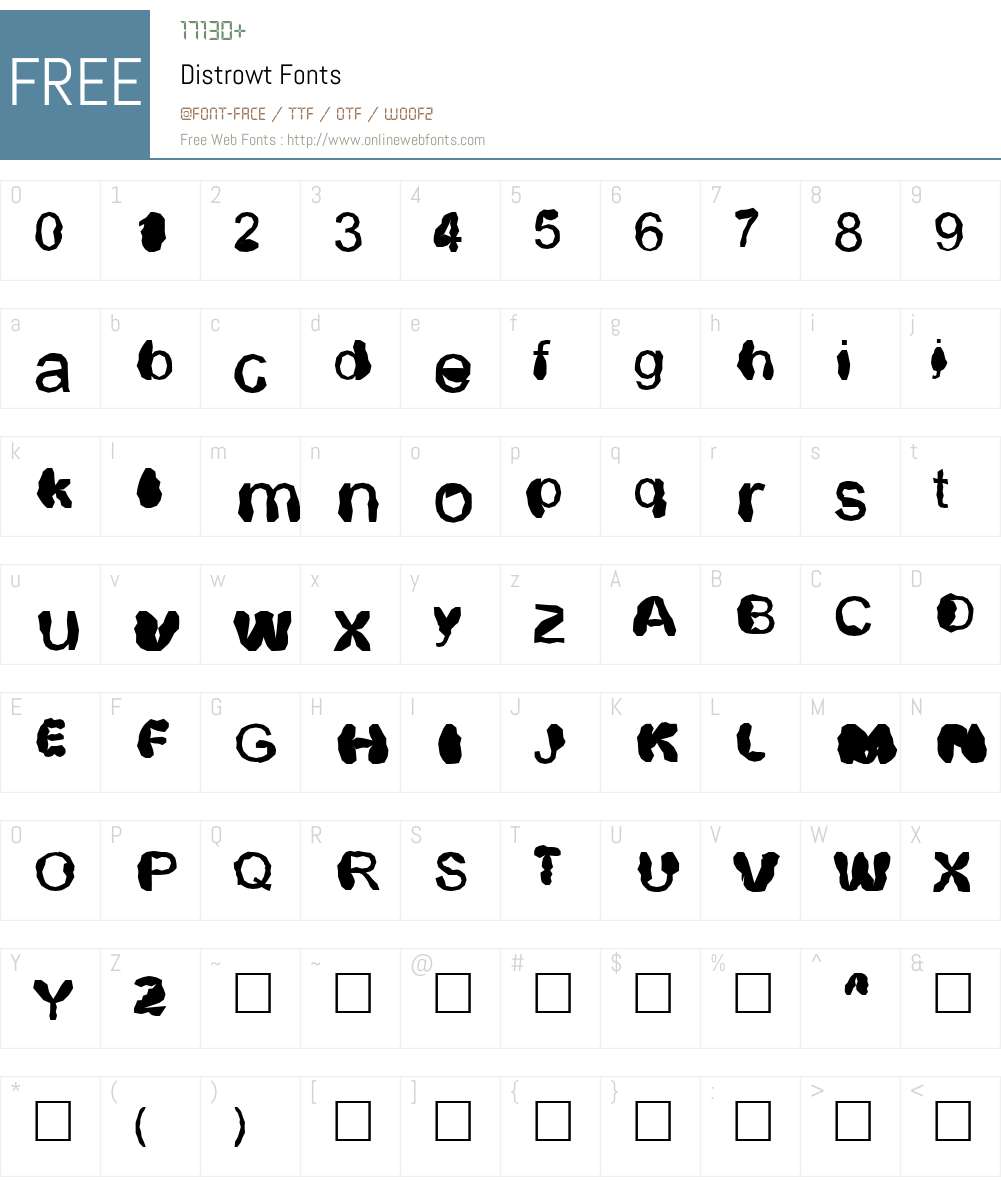 Distrowt Font Screenshots
