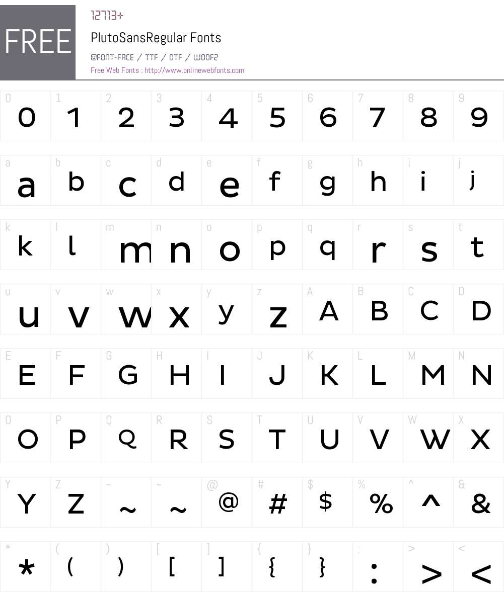 Pluto Sans Regular Font Screenshots