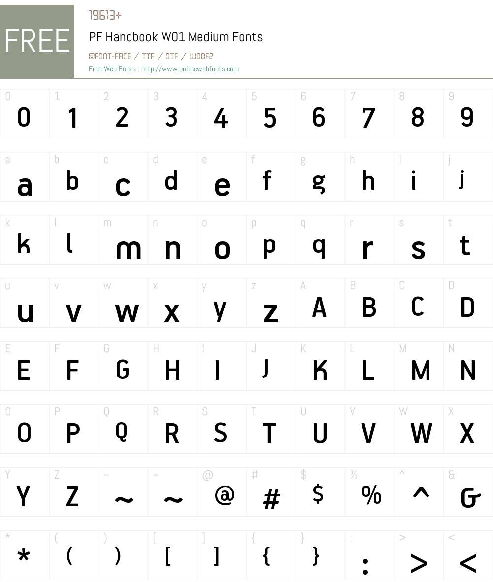 PFHandbookW01-Medium Font Screenshots