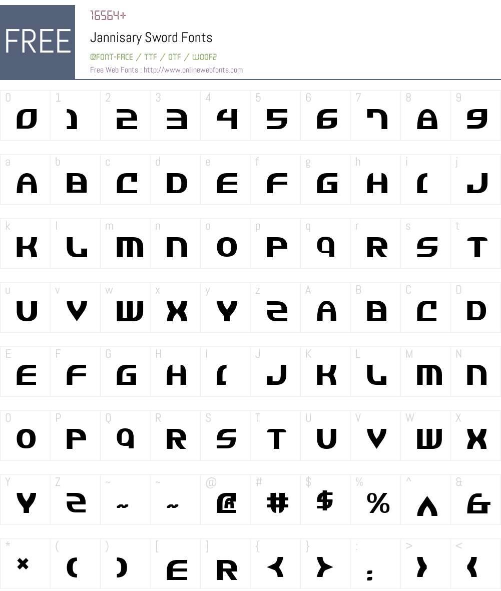 Jannisary Sword Font Screenshots