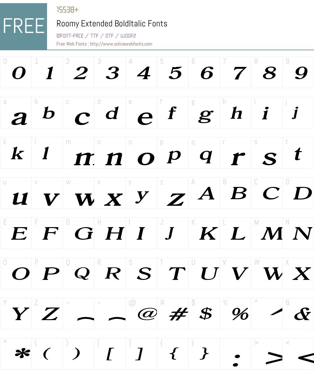 Roomy Extended Font Screenshots