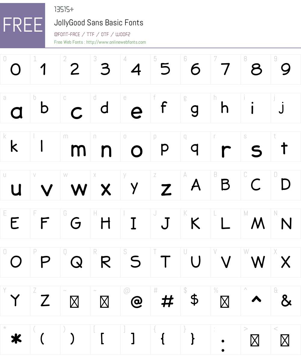 JollyGoodSans-Basic Font Screenshots