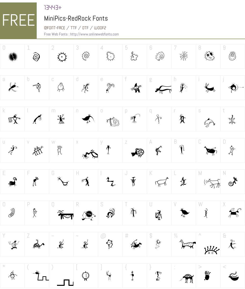 MiniPics Font Screenshots