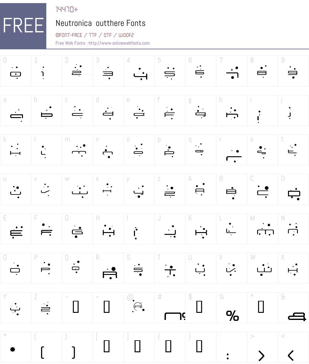 Neutronica Font Screenshots